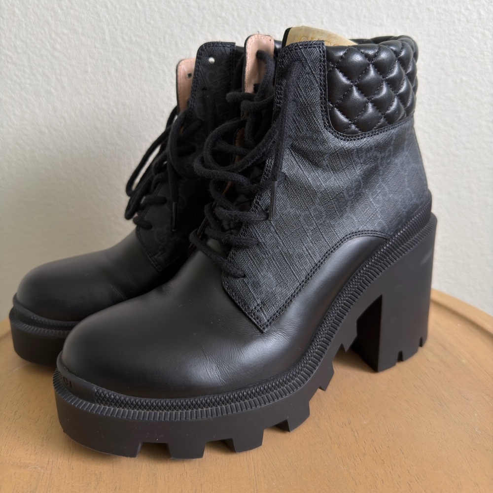 Gucci Apollo GG quilted combat boots women’s